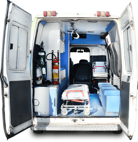 Interior da ambulancia em Goiânia Med Lagares